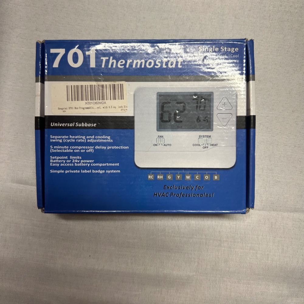 Heostat H701 Non-Programmable Thermostat 1 Heat 1 Cool Single Stage Digital